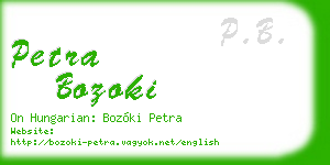 petra bozoki business card